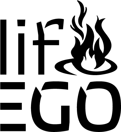 lifEGO Brand stacked Logo in black. Logo design by Carlene Can in Richmond VA.